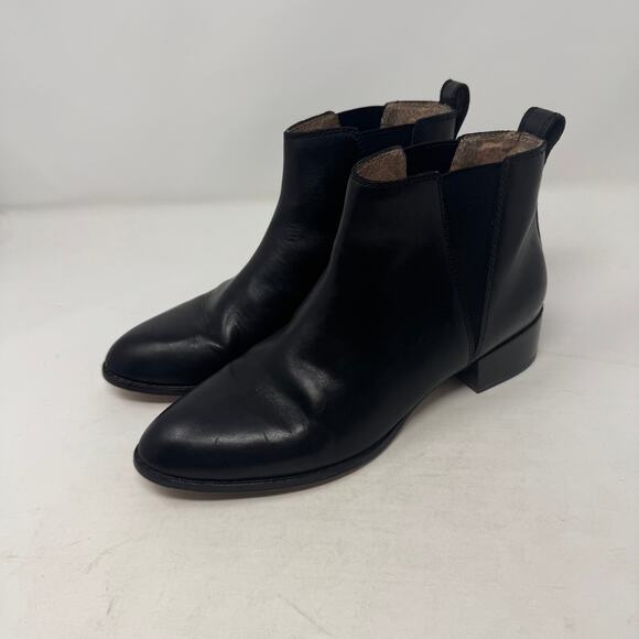 Madewell The Carina Boot Black Leather Chelsea Ankle Boots Pull-On Size 7.5 - Picture 14 of 14